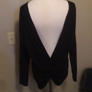 Knotted open back sweater